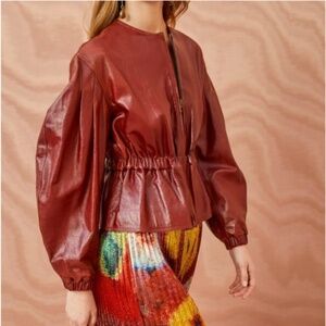 Ulla Johnson Briar Leather Jacket in Mahogany S